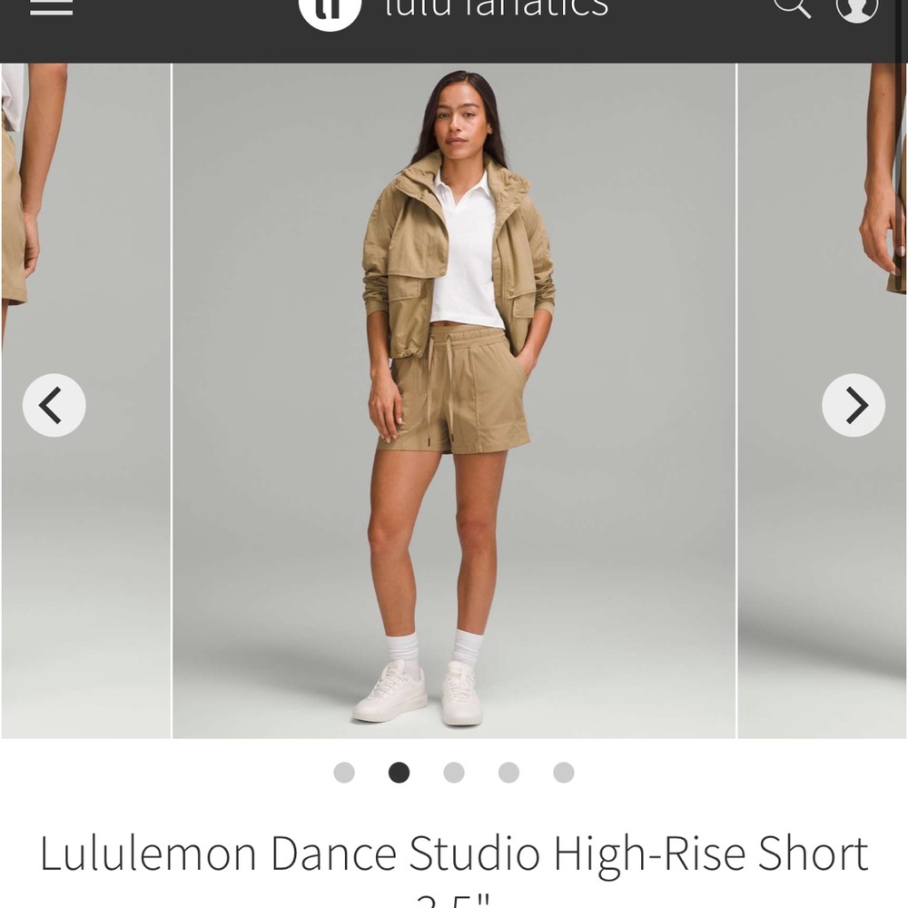 Lululemon Dance Studio High-Rise Short 3.5" Filbert Tan NWT size 6